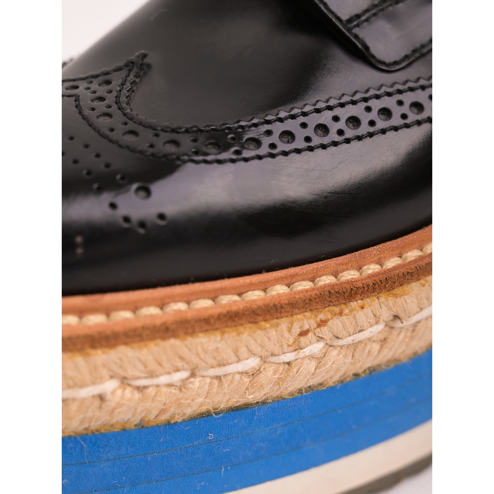 Excellent Prada Leather Shoes Combined Color Size 36.5 with Platform Sole - Picture 5 of 7